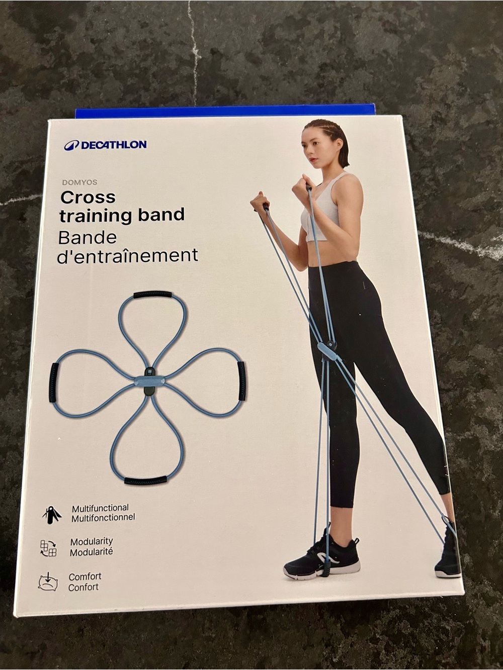 Decathlon Cross Training Resistance Band with Foot Pedals Home Fitness Pull Rope